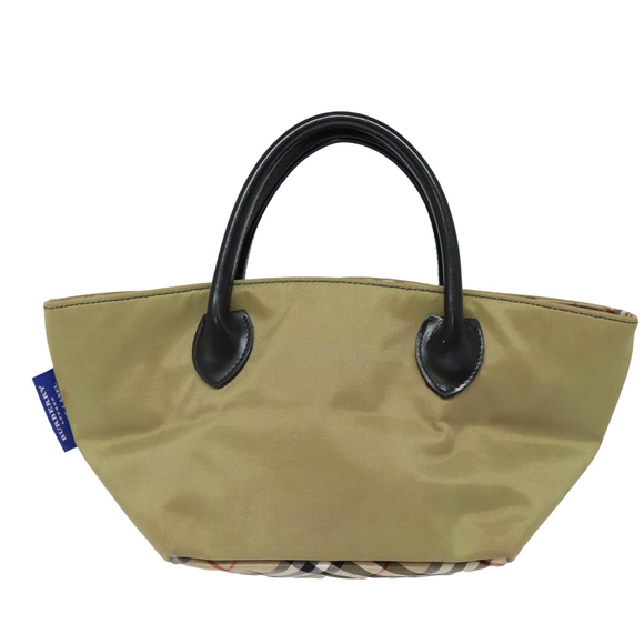 BURBERRY Nova Check Blue Label Hand Bag Nylon Beige Auth bs16350 - Picture 2 of 16